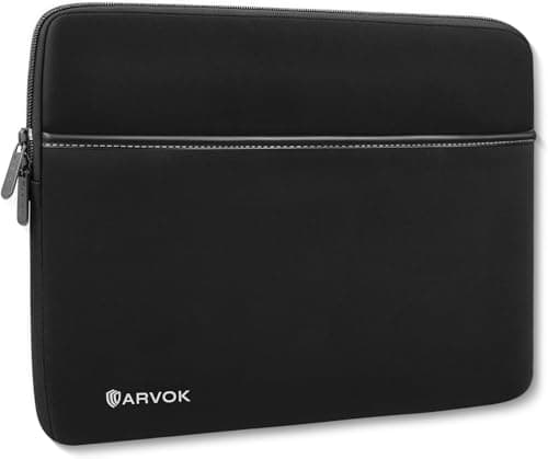 Image of ARVOK 13 13.3 14 inch Laptop Sleeve for MacBook Air/Pro 13-14 inch, Notebook Computer Tablet Pouch Cover for HP/Dell/Lenovo/Asus/Acer/Samsung, Water Resistant Neoprene Laptop Case with Pocket, Black