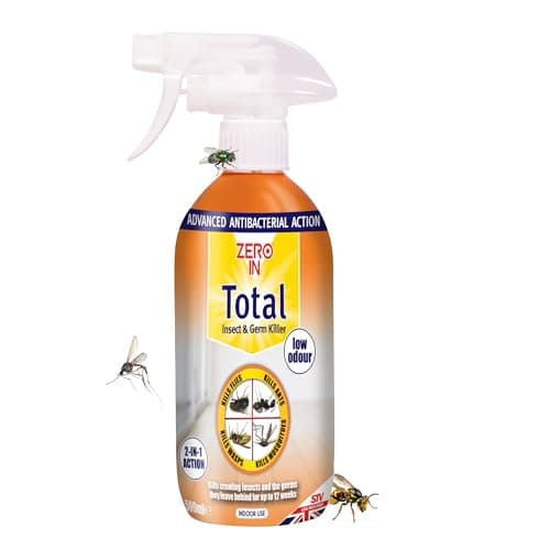 Image of Zero In Total Insect and Germ Killer - 500 ml Anti-Bacterial Insecticidal Spray Protects up to 12-Weeks Kills Flies, Ants, Wasps, Mosquitos, Cockroaches, Flying and Crawling Insects, and their germs