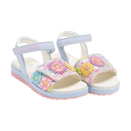 Image of Lelli Kelly Eloise Sandals for Girls, Ergonomic Rubber Sole, Floral Decorations, Leather Insole and Gadgets, lilac, 26 EU