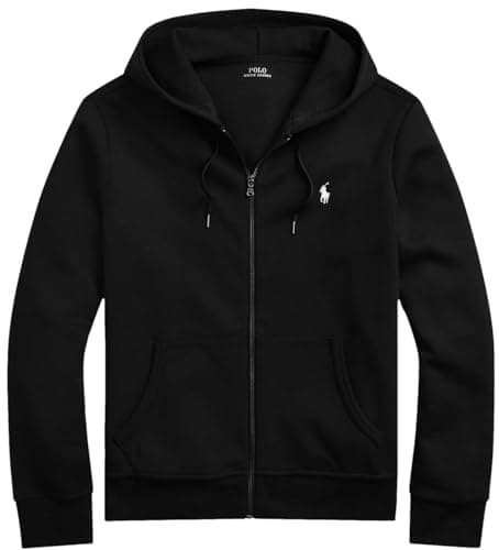 Image of POLO RALPH LAUREN Men's Double-Knit Full-Zip Hoodie, Polo Black, L