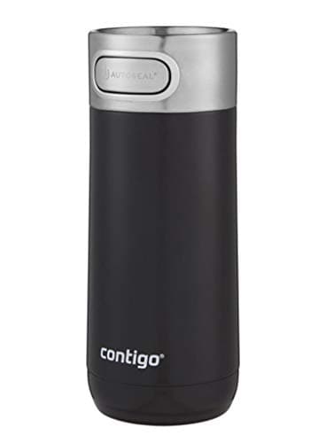 Image of Contigo Luxe Autoseal Travel Mug, Stainless Steel Thermal Mug, Vacuum Flask, Leakproof Tumbler, dishwasher safe, Coffee Mug with BPA Free Easy-Clean Lid, Licorice 360 ml