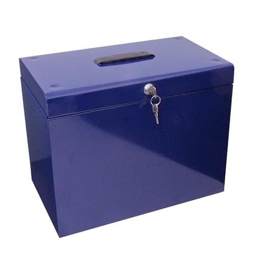 Image of Cathedral Products A4 Steel File Box with Starter Pack of 5 Suspension Files - Blue