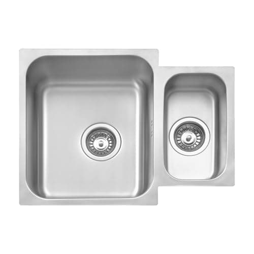 Image of JASSFERRY Undermount Stainless Steel Kitchen Sink 1.5 One Half Bowl with Strainer Waste, 580 X 440 mm