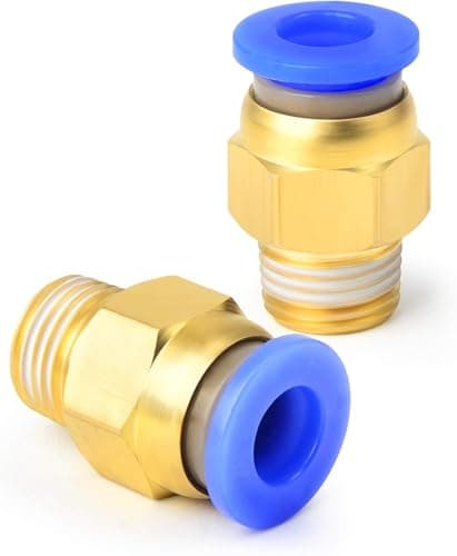 Image of TAILONZ PNEUMATIC Blue Male Straight 10mm Tube OD x 1/4 BSP Push to Connect Fittings PC10-02 (Pack of 2)