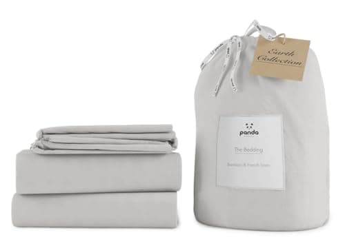 Image of Panda Bamboo & French Linen Complete Bedding Set | UK Super King - Silver Lining Grey
