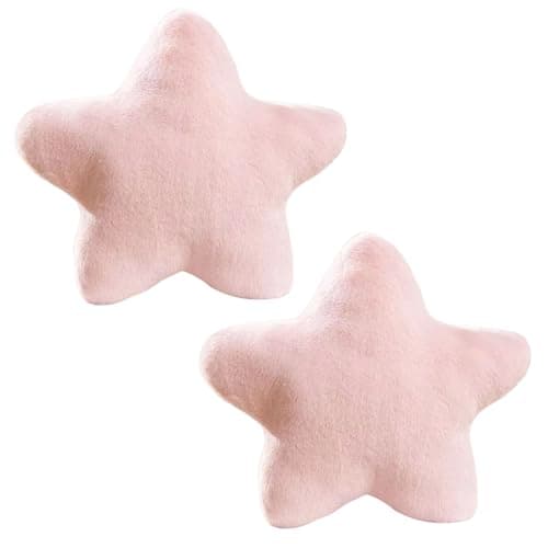Image of 2 Pcs Pink Star Comfy Reading Pillows Set, Polyester Star Fluffy Decorative Pillows for Beds and Sofas, Cute Room Decor Pillow Set for for Bedrooms and Living Rooms, Perfect for Gift and Decoration