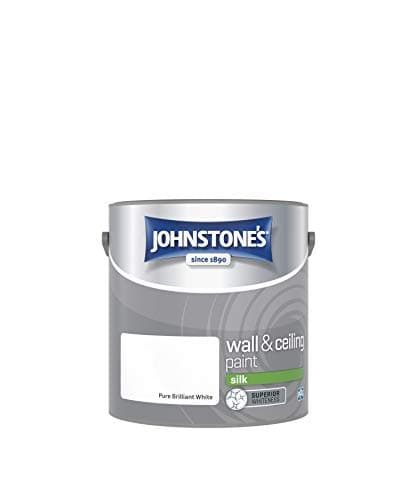 Image of Johnstone's - Wall & Ceiling Paint - Brilliant White - Silk Finish - Emulsion Paint - Fantastic Coverage - Easy to Apply - Dry in 1-2 Hours - 12m2 Coverage per Litre - 2.5L