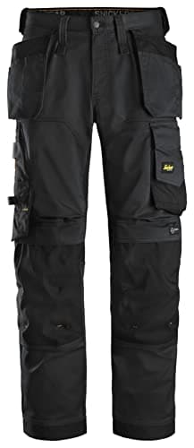 Image of Snickers Workwear Men's Allroundwork Stretch Loose Fit Works with Holster Pockets Utility Pants, Black/Black, 40W x 32L