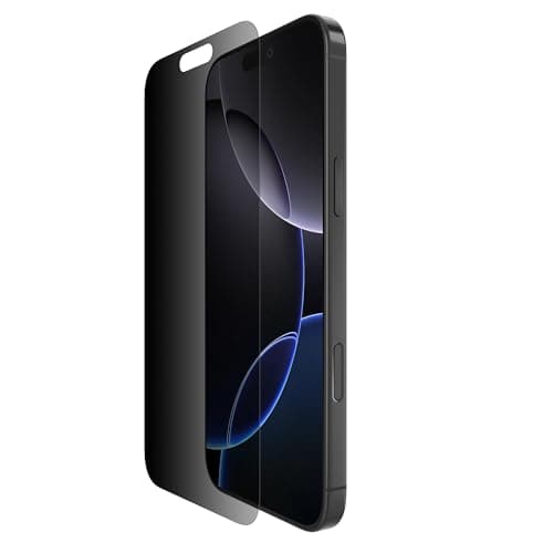 Image of Belkin ScreenForce InvisiGlass iPhone 16 Pro Max Privacy Screen Protector, scratch-resistant impact protection, easy align tray for bubble free application, recycled glass for iPhone 16 Pro Max