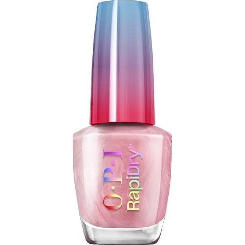 Image of OPI RapiDry™ Quick-Dry Lacquer - Flash n' Flirty Pink Shimmer Nail Polish - Vegan, Fast Drying & Smudge-proof in 60 Seconds (9ml)