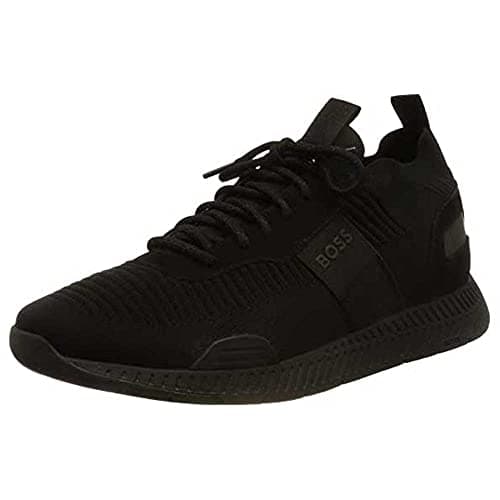 Image of BOSS Mens Runn Knit Trainers Runners Lace Up Cushioning Black 6 (40)