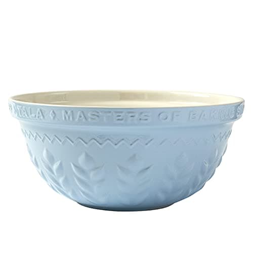 Image of Tala Pale Blue Stoneware Mixing Bowl, Embossed Corn Design, Durable, Chip-Resistant, Baking, 30cm