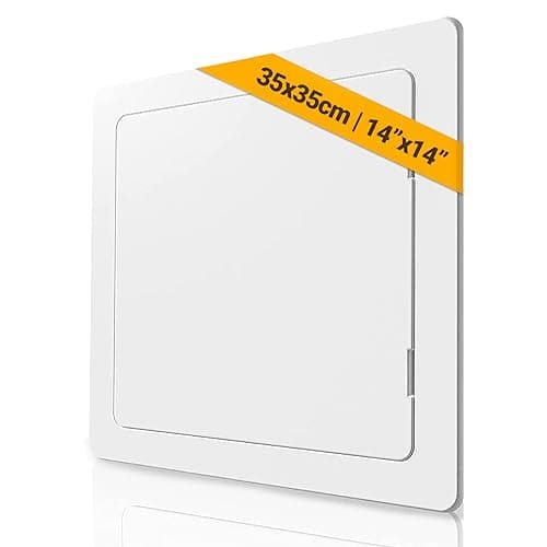 Image of Proxinova Paintable Access Panel 350x350 mm, High-Grade ABS Plastic Panels for Inspection Hatch, Fuse Box Cover Cabinet, Wall and Ceiling, Conceals Wires, Meters, Pipes, Fits Flush to Surfaces