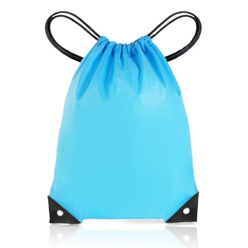 Image of flintronic 1PC Drawstring Bags, Drawstring Backpack Bags for Gym Sport Sack, Large PE Bag, String Backpacks for Beach, Travel, Swimming, Holiday-(Blue)