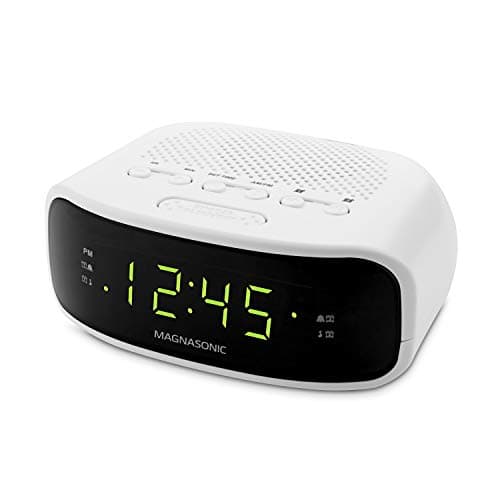 Image of Magnasonic Digital AM/FM Clock Radio with Battery Backup, Dual Alarm, Sleep & Snooze Functions, Display Dimming Option,White (EAAC201)