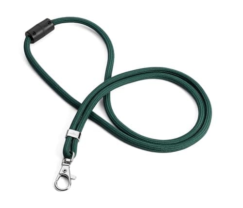 Image of Durable Textile Lanyard with Carabiner Clip - Made of Recycled rPET - Pack of 10 Green Necklaces - Universal Badge Holder