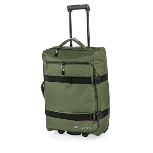 Image of ITACA 55X40X20 Lightweight and Durable Cabin Suitcase Travel or Mala Viagem Compact and Functional, Khaki, S, Casual