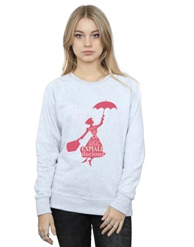 Image of Disney Women's Mary Poppins Flying Sweatshirt Sport Grey Large