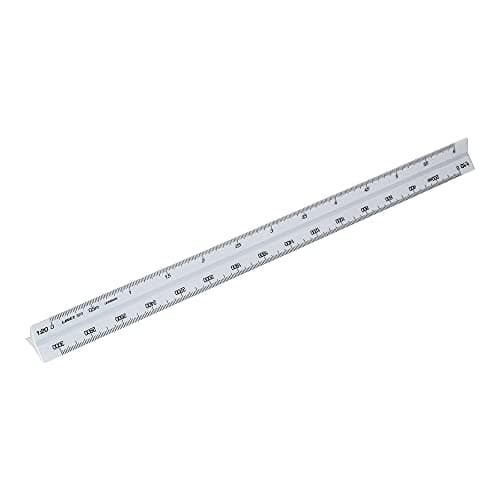 Image of Linex Architectural Triangular Scale - 30cm Metric, Graduation Scales; 1:2 5:5 5:10 5:20 5:50 5:100, for Architects & Engineers