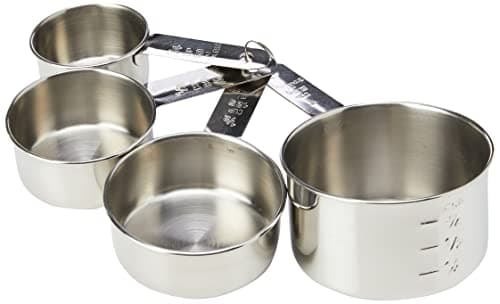Image of Dexam 17840994 Faringdon Set of 4 Stainless Steel Measuring Cups, 60, 80, 125, 250ml, Silver