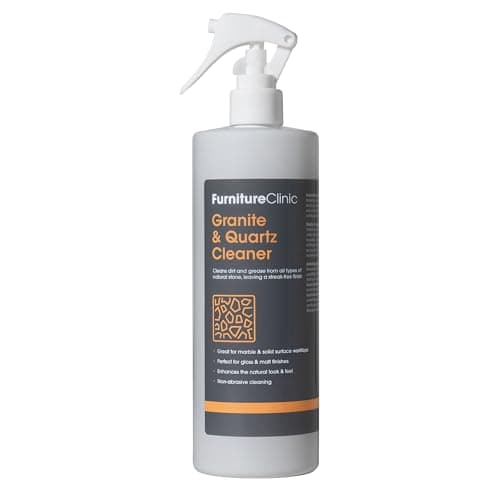 Image of Furniture Clinic 500ml Granite & Quartz Spray Cleaner for Kitchen Worktops & Sinks - Non Abrasive Cleaning & Streak Free Finish - Dirt & Grease Remover - Clean Black or White Marble Stone Worktop