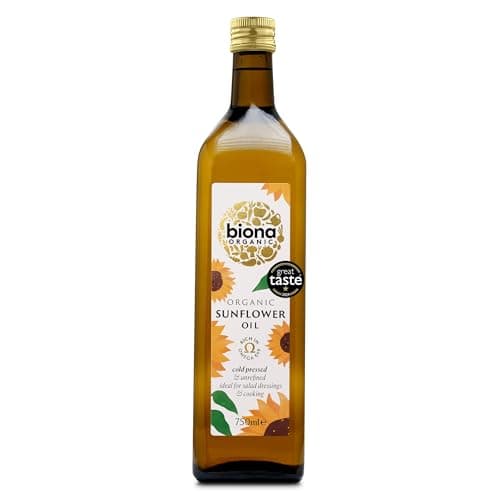 Image of Biona Organic Sunflower Oil, 750ml - Great Taste Award 2024 Winner - Cold Pressed & Unrefined - From Organic Sunflower Seeds - Nutty & Golden - For Dressings & Low Temperature Cooking
