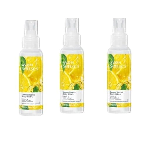 Image of Avon Room Spray/Body Mist Set – Lemon Burst – Set of 3 – Refreshing and Uplifting Fragrance for Home and Body