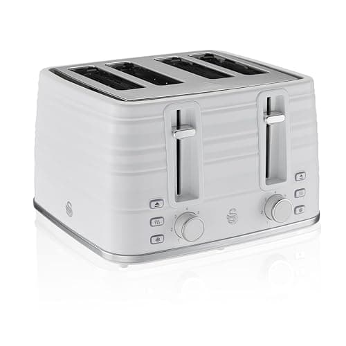 Image of Swan Symphony, 4-slice Toaster, Browning Control, Anti-jam and High Lift Function, Stylish and Simplistic, 1600W, White, ST31054WN.