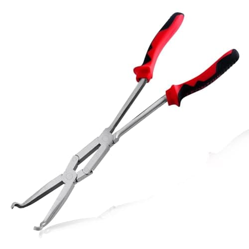Image of LEONTOOL Extra Long Nose Hose Grip Pliers 13" Spark Plug Pliers Long Reach XL Pivot Ring Nose Plier Hose Removal Plier with Serrated Jaw Spark Plug Boot Puller for Hard to Reach Narrow Spaces,Small