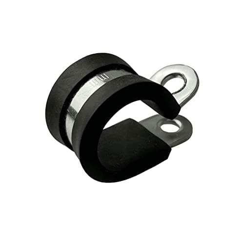 Image of Boltza® W1 Zinc Plated Mild Steel Rubber Lined P Clips Hose Pipe Clamp P-Clips 28mm x20