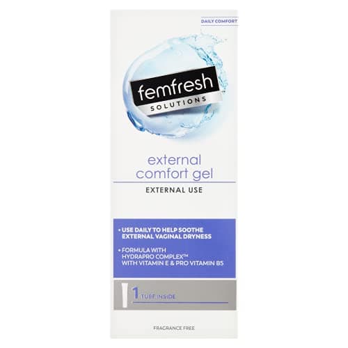 Image of Femfresh Solutions External Comfort Gel, Relieves External Vaginal Dryness, 42.5g Tube