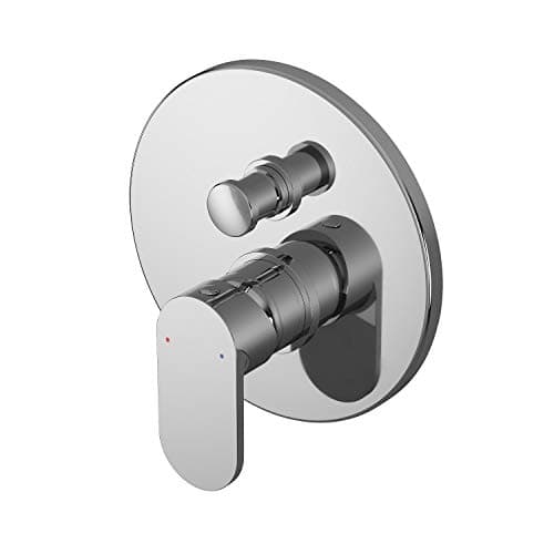 Image of nuie BINMV12 Binsey | Modern Bathroom Round Concealed Manual Shower Valve with Diverter and Lever Handle, 170mm, Chrome