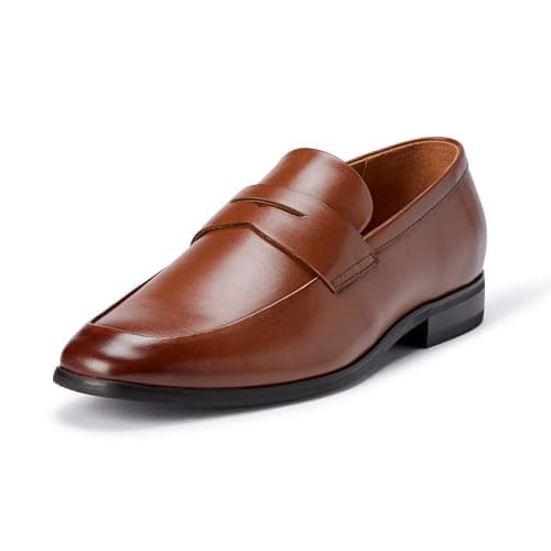 Image of Amazon Essentials Men's Square Apron Toe Penny Loafers, Tan, 9 UK