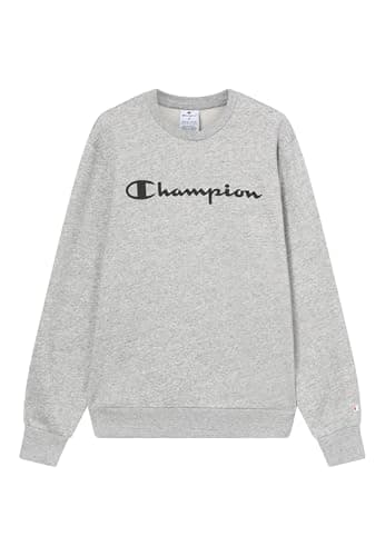 Image of Champion Script Shop Men Crewneck Sweatshirt, Navy Blue
