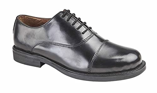 Image of Scimitar Capped Oxford Cadet Shoes Cushion Insole UK 9 Black