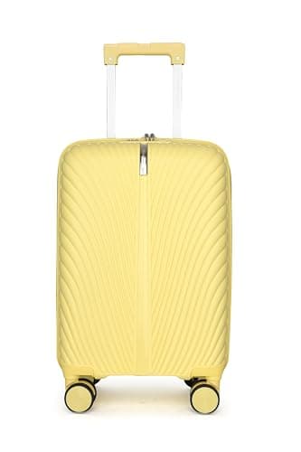 Image of Fly Kite Luggage 24 Inch Medium Suitcase 100% Polypropylene Hard Shell with Aluminium Trolley Handle, Real TSA 3 Digit Secure Lock, 360° Smooth Wheels Lightweight Suitcase|Yellow