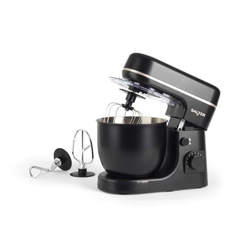 Image of Salter Alchemy Stand Mixer - Electric Baking Whisk, 8 Speeds & Pulse Setting, 5 Litre Mixing Bowl, Planetary Mixing Action, Removable Splash Guard, Whisk, Dough Hook, Beater, Safety Lock, 1300 W
