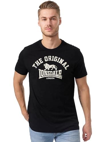 Image of Lonsdale Unisex T-shirt Regular Fit Original Black - Medium (Manufacturer size: M)