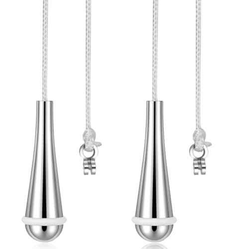 Image of JJUNW 2 Pack Bathroom Light-Pull Cord Handle, Teardrop Chrome Pull String Light Switch End with 1.5m Nylon White Cord Connector for Bathroom Blind Toilet Ceiling Lights Fan