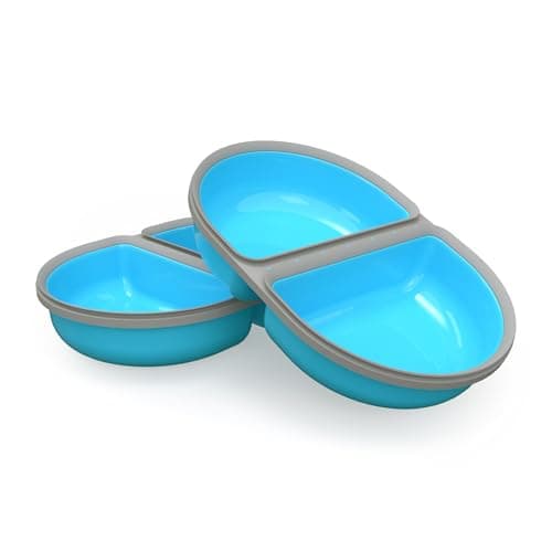 Image of SureFeed Sure Petcare Split Pet Bowl with Integrated Seal, Compatible with Sure Petcare Microchip Pet Feeder with Sealed Lid, Works for Wet and Dry Food, Keeps Food Fresh, Grey (Blue)