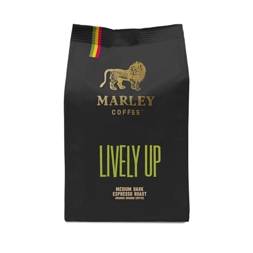 Image of Lively Up Strong Dark Roast Organic Ground Coffee 227g - Marley Coffee - From The Marley Family - V60 Filter Cafetiere Aeropress - Strength 5