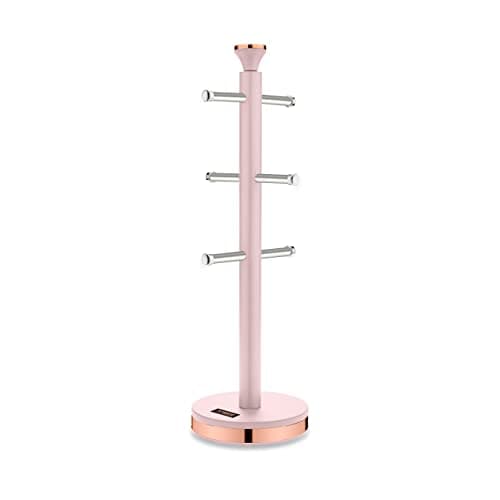 Image of Tower Cavaletto Mug Tree with Stainless Steel Stoppers, Soft Underliner, Marshmallow Pink and Rose Gold
