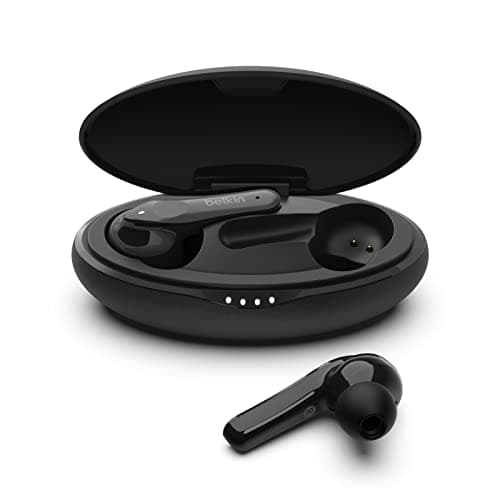 Image of Belkin SoundForm Move Plus True Wireless Earbuds (Bluetooth Earphones with Wireless Charging Case, Touch Controls, IPX5 Certified, with Deep Bass for iPhones, Androids and More)
