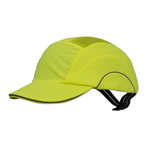 Image of JSP HardcapA1+ Premium Baseball Style EN 812 Bump Cap with 5cm Short Peak Hi-Vis Yellow (ABS000-001-500)