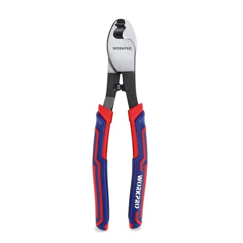 Image of WORKPRO 8 Inch / 200 mm Cable Wire Cutters, Cr-V Steel Material Pliers, High Hardness Wire Cable Cutting Tools with Anti-Slip Handle, Ideal for Copper Wire Cable Cutting and Stripping, DIY Crafts