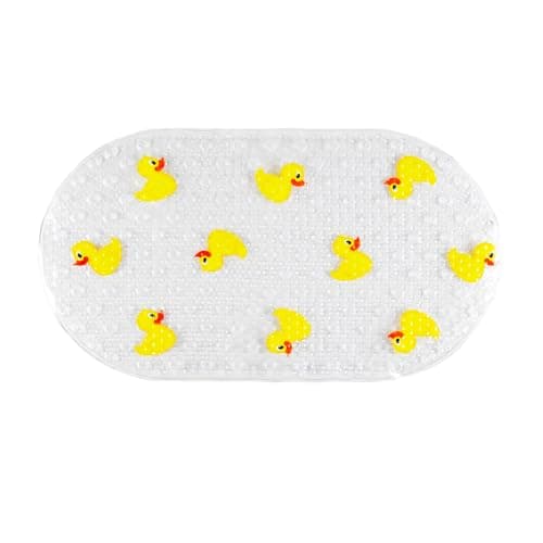 Image of AQUALONA® Premium Child Friendly Ducks Bath Mat - PVC - Comfort Purpose - Shower and Bath. BPA, Latex and Phthalate Free (Ducks)
