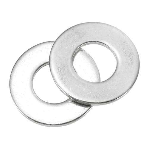 Image of sourcing map 8Pcs M22 304 Stainless Steel Flat Washers Plain Washer 22mm ID 39mm OD 2mm Thick Flat Spacers for Screws Bolts Garden Faucet Plumbing Repair, Silver