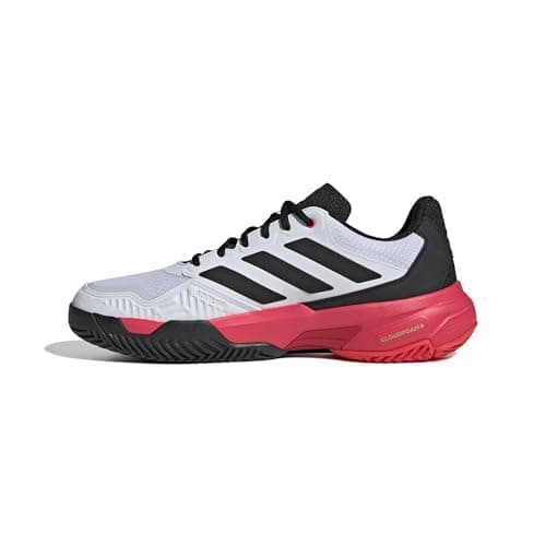Image of adidas Men's Courtjam Control 3 Tennis Shoes, FTWR White/core Black/Lucid red, 12 UK
