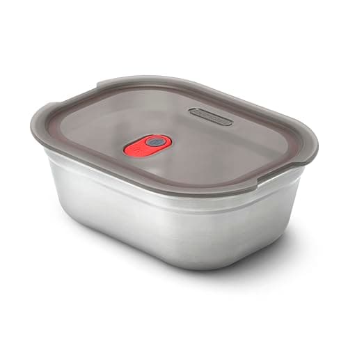 Image of BLACK + BLUM Microwavable Stainless Steel Lunch Box | Multi-Function, Vacuum Sealed Container for Healthy Food | Portable and Stackable Food Storage for Office and Outdoor | 30 oz / 900ml