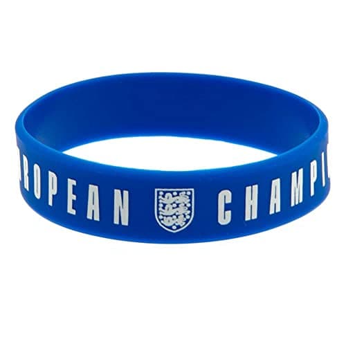 Image of England Lionesses European Champions Crest Silicone Wristband (One Size) (Blue/White)